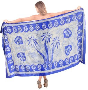 La Leela Rayon Batik Palm Tree Bikini Beach Wrap Sarong