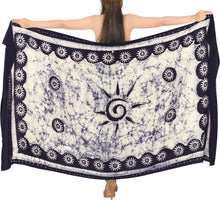 Load image into Gallery viewer, La Leela Rayon Batik Floral Swirl Bikini Beach Wrap Sarong