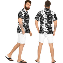 Load image into Gallery viewer, LA LEELA Men&#39;s Hawaiian Shirts Short Sleeve Button Down Shirt Floral Shirt Men Boho Holiday Casual Shirts for Men Funny