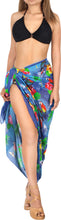 Load image into Gallery viewer, Allover Tropical Floral and Parrots Sheer Beach Wrap For Women