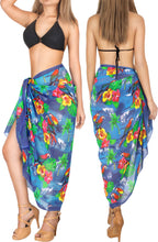 Load image into Gallery viewer, Allover Tropical Floral and Parrots Sheer Beach Wrap For Women