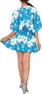 La Leela Women's Summer Hawaiian Floral Printed Cover Up -One Size Fits The Most (3X-4X)