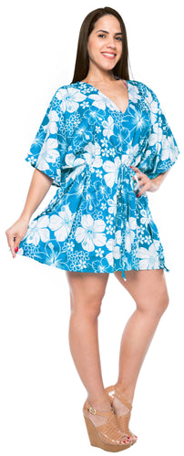 La Leela Women's Summer Hawaiian Floral Printed Cover Up -One Size Fits The Most (3X-4X)