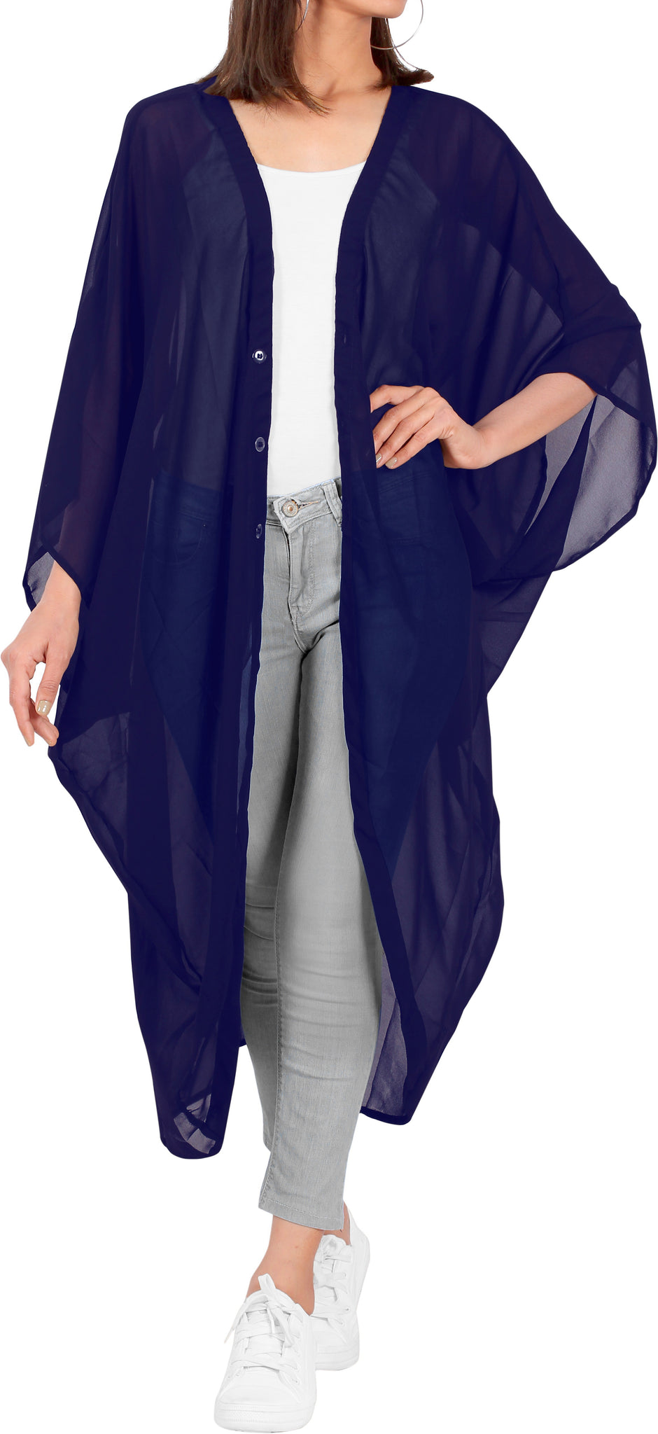 Navy blue kimono jacket sale