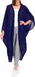 Women's Blouse Loose Drape Kimono Beach Cardigan Chiffon Solid