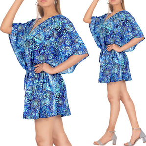 La Leela Women's Bikni Beach Cover Up Digital Floral Print Vintage - One Size Fits The Most (3X-4X)