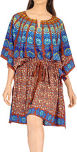 Load image into Gallery viewer, La Leela Women&#39;s Mandala Printed Everyday Red Coverup Dress Top Blouse 2x-3x