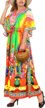 Load image into Gallery viewer, Rose Floral Long Multi Color Abstract Printed Caftan For Women