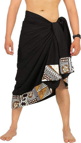 LA LEELA Men's Swimwear Cover Up Hawaiian Luau Theme Pareo Sarong