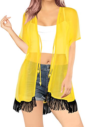 la-leela-womens-summer-casual-loose-swing-t-shirt-beach-sundress-kaftan-cover-up-Black_Neon Green-125625