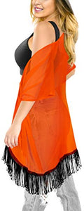 la-leela-womens-summer-casual-loose-swing-t-shirt-beach-sundress-kaftan-cover-up-Black_Neon Green-125625