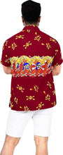 Load image into Gallery viewer, LA LEELA Men Regular Size Beach hawaiian Shirt Aloha Tropical Beach  front Pocket Short sleeve Red P00027