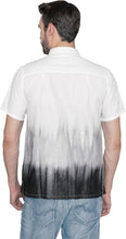 Load image into Gallery viewer, Ombre Dusk Linen Effect Mens Black Grey Hawaiian Shirt
