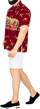 Load image into Gallery viewer, LA LEELA Men Regular Size Beach hawaiian Shirt Aloha Tropical Beach  front Pocket Short sleeve Red P00027