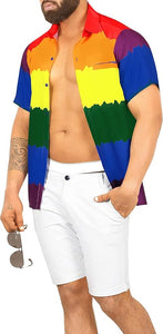 LA LEELA Men's Relaxed fit Beach hawaiian Shirt P00026