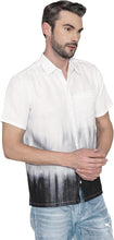 Load image into Gallery viewer, Ombre Dusk Linen Effect Mens Black Grey Hawaiian Shirt