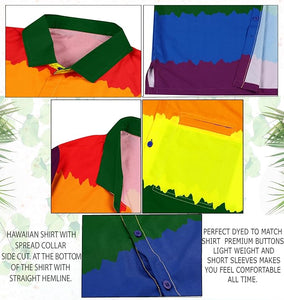 LA LEELA Men's Relaxed fit Beach hawaiian Shirt P00026