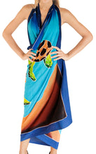 Cargar imagen en el visor de la galería, Non-Sheer Hand-Painted Turtles Beach Wrap For Women