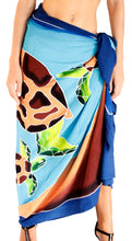 Cargar imagen en el visor de la galería, Non-Sheer Hand-Painted Turtles Beach Wrap For Women