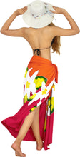 Load image into Gallery viewer, Red and Orange Non-Sheer Hand Painted Prumeria Flower Beach Wrap For Women
