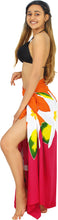 Load image into Gallery viewer, Red and Orange Non-Sheer Hand Painted Prumeria Flower Beach Wrap For Women