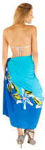 Load image into Gallery viewer, Royal blue and White Non-Sheer Hand Painted Prumeria Flower Beach Wrap For Women