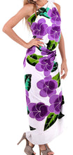 Load image into Gallery viewer, White Non-Sheer Hand Painted Prumeria Flower Beach Wrap For Women