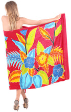 Load image into Gallery viewer, Blossom in Paradise Hand-Painted Tropical Floral Beach Wrap For Women