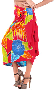 Blossom in Paradise Hand-Painted Tropical Floral Beach Wrap For Women