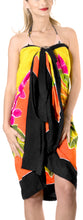 Load image into Gallery viewer, Tangerine Non-Sheer Hand Painted Pink Hibiscus and Leaves Beach Wrap For Women