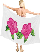 Load image into Gallery viewer, Hibiscus Hand-Painted Rayon Beach Wrap For Women