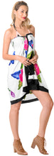 Load image into Gallery viewer, White Non-Sheer Hand Painted Mutlicolor Floral and Leaves Beach Wrap For Women
