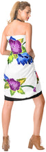 Load image into Gallery viewer, White Non-Sheer Hand Painted Mutlicolor Floral and Leaves Beach Wrap For Women