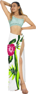 Embrace Handcrafted Elegance Hibiscus Hand-Painted Rayon Beach Wrap For Women