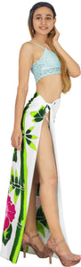 Embrace Handcrafted Elegance Hibiscus Hand-Painted Rayon Beach Wrap For Women