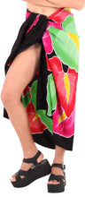 Load image into Gallery viewer, Black Non-Sheer Hand Painted Multicolor Leaves Beach Wrap For Women