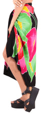 Load image into Gallery viewer, Black Non-Sheer Hand Painted Multicolor Leaves Beach Wrap For Women