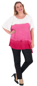 La Leela Women's Rayon Non Sheer Loose Pink Top Blouse