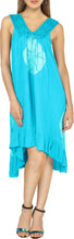Cargar imagen en el visor de la galería, La Leela Beachwear Sleeveless V Neck Swimwear Swimsuit Bikini Cover up Dress Sky Blue