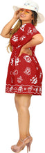 Load image into Gallery viewer, La Leela Women&#39;s Halloween Skull Cross &amp; Pirates Scary Printed Red Bikini Cover up