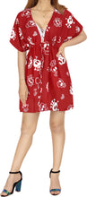 Load image into Gallery viewer, La Leela Women&#39;s Halloween Skull Cross &amp; Pirates Scary Printed Red Bikini Cover up