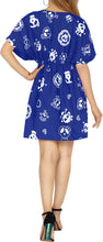 Load image into Gallery viewer, La Leela Women&#39;s Halloween Skull Cross &amp; Pirates Scary Printed Royal Blue Bikini Cover up