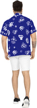 Load image into Gallery viewer, La Leela Men&#39;s Causal Halloween Skull Cross &amp; Pirates Scary Printed Royal Blue Shirt