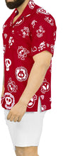 Load image into Gallery viewer, La Leela Men&#39;s Causal Halloween Skull Cross &amp; Pirates Scary Printed Red Shirt