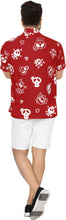 Load image into Gallery viewer, La Leela Men&#39;s Causal Halloween Skull Cross &amp; Pirates Scary Printed Red Shirt