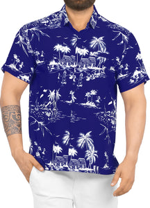 Hawaiian Men's Shirts with Sunset and Island View Print
