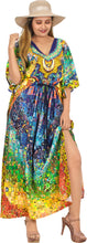 Load image into Gallery viewer, Ethereal Mosaic Long Multi Color Abstract Printed Caftan For Women