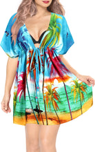 Load image into Gallery viewer, Tropical Vibes Palm tree and Beach View Surfing V-Neck Non-Sheer Beach Cover Up For Women