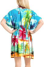 Load image into Gallery viewer, Tropical Vibes Palm tree and Beach View Surfing V-Neck Non-Sheer Beach Cover Up For Women