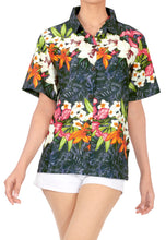 Load image into Gallery viewer, Multicolor Hawaiian Floral Print Shirt For Women